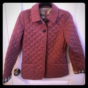 Dusty rose Burberry quilted jacket
